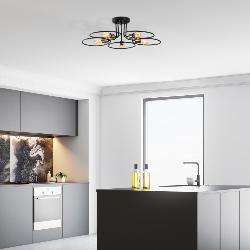 Pinta-asetettava kattokruunu CIRCLE 5xE27/40W/230V