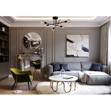 Pinta-asetettava kattokruunu FLOWER 6xE27/40W/230V