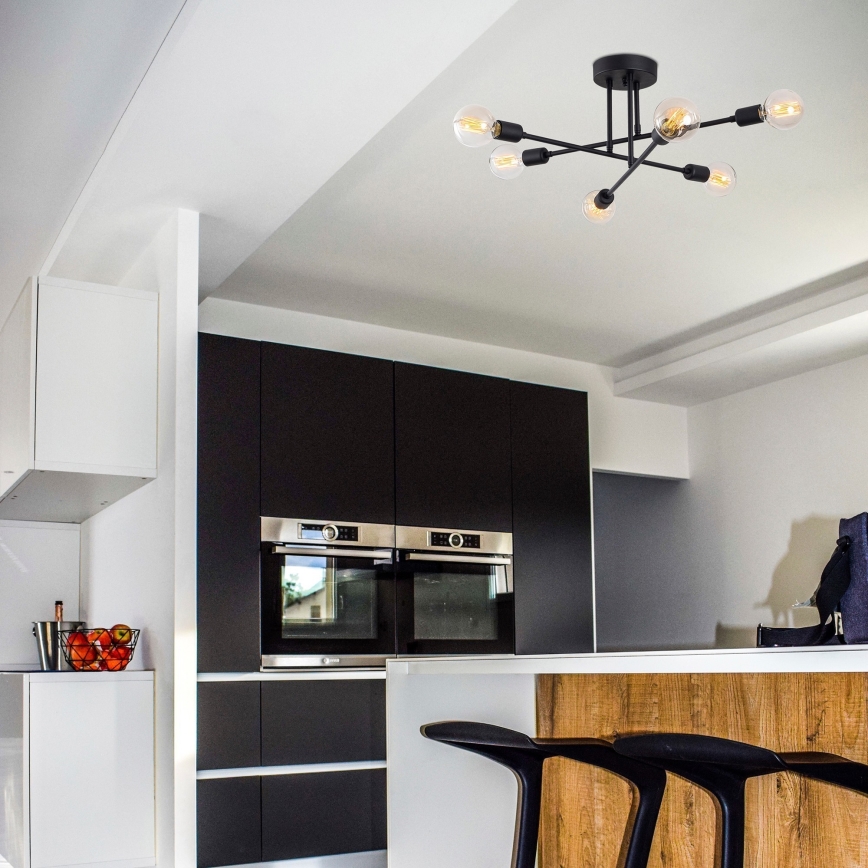 Pinta-asetettava kattokruunu FLOWER 6xE27/40W/230V