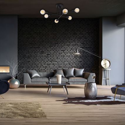 Pinta-asetettava kattokruunu FLOWER 6xE27/40W/230V