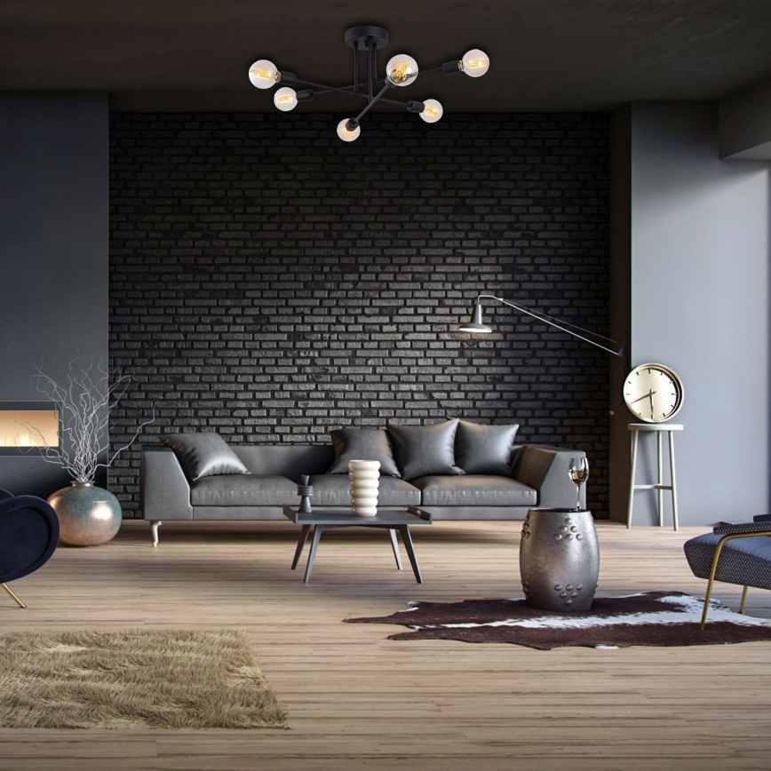 Pinta-asetettava kattokruunu FLOWER 6xE27/40W/230V