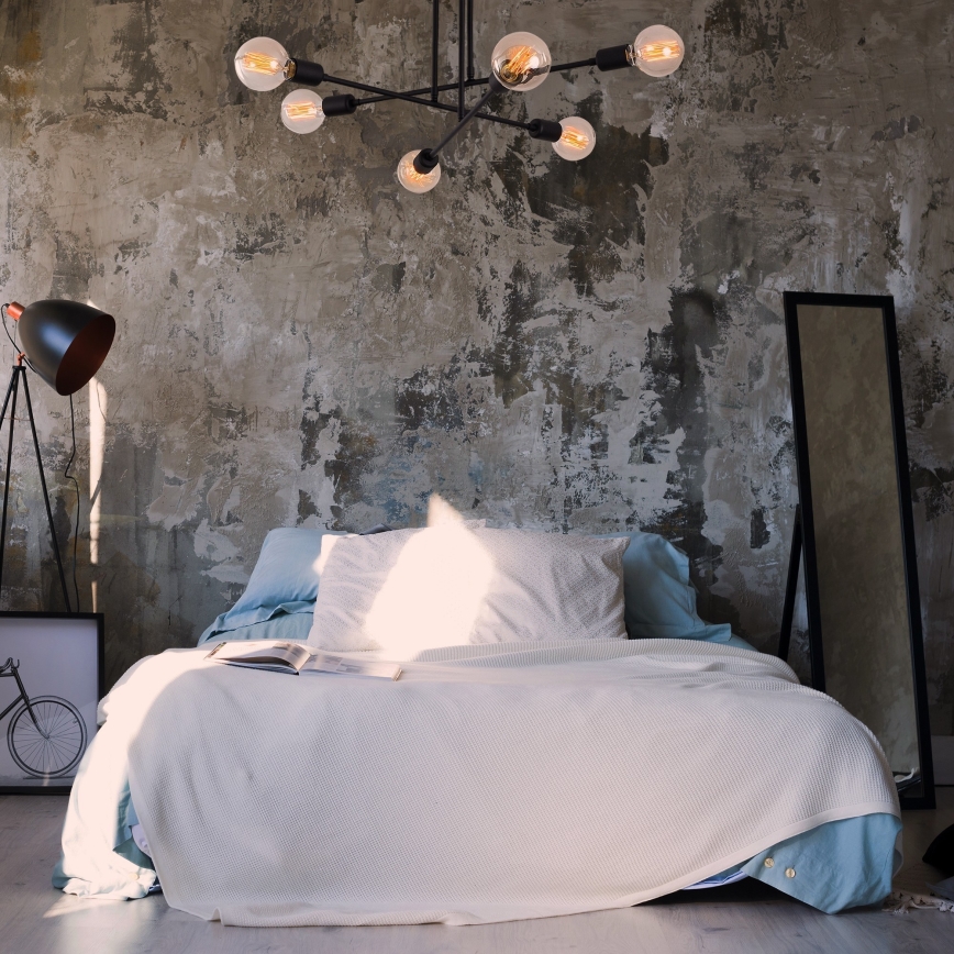 Pinta-asetettava kattokruunu FLOWER 6xE27/40W/230V