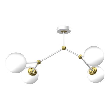 Pinta-asetettava kattokruunu JOY 4xE14/40W/230V valkoinen/kulta