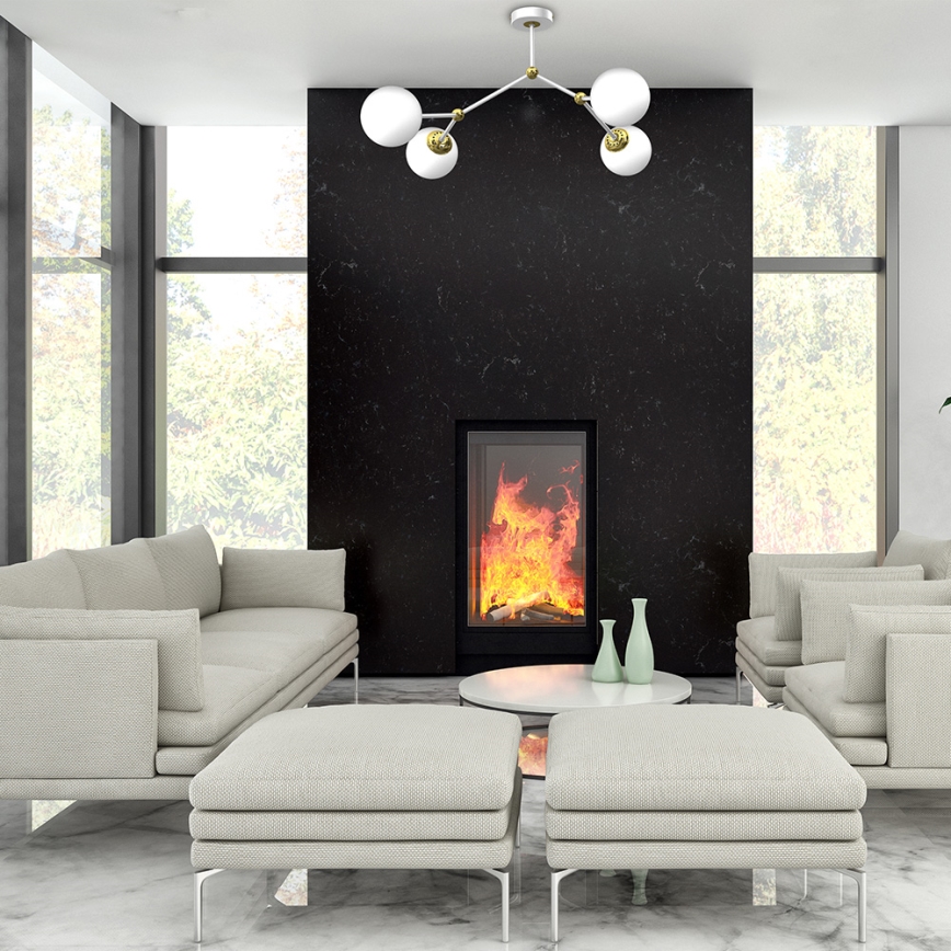 Pinta-asetettava kattokruunu JOY 4xE14/40W/230V valkoinen/kulta