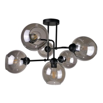 Pinta-asetettava kattokruunu OSMO 6xE27/60W/230V musta