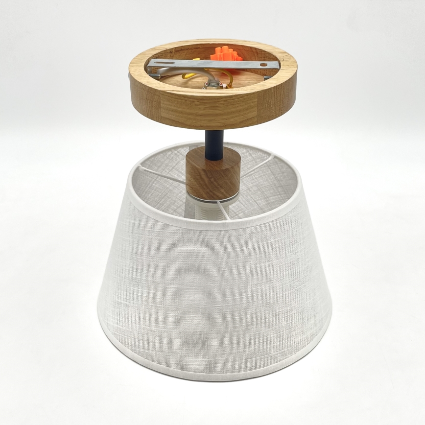 Pinnalla kiinnitettävä kattovalaisin ANTONIO 1xE14/60W/230V valkoinen/tammi