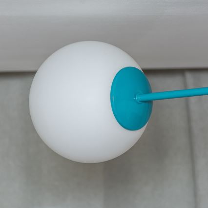 Pintaan asennettava kattovalaisin MOON 2xE27/15W/230V turkoosi