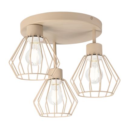 Pintakiinnitteinen kattokruunu AUDREY 3xE27/60W/230V beige