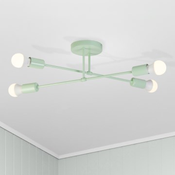 Pintakiinnitteinen kattokruunu CAMBRIDGE 4xE27/15W/230V vihreä