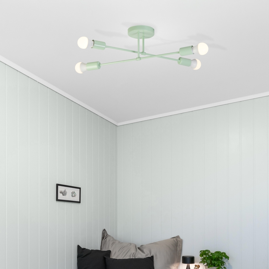 Pintakiinnitteinen kattokruunu CAMBRIDGE 4xE27/15W/230V vihreä