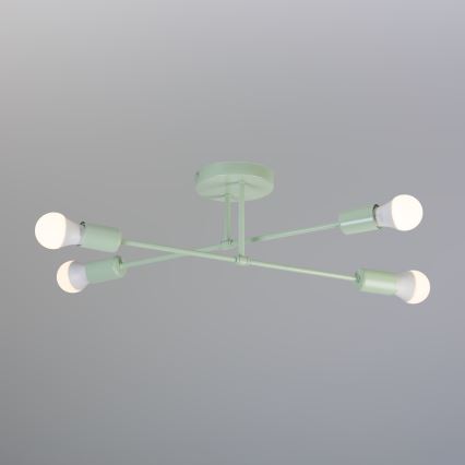 Pintakiinnitteinen kattokruunu CAMBRIDGE 4xE27/15W/230V vihreä