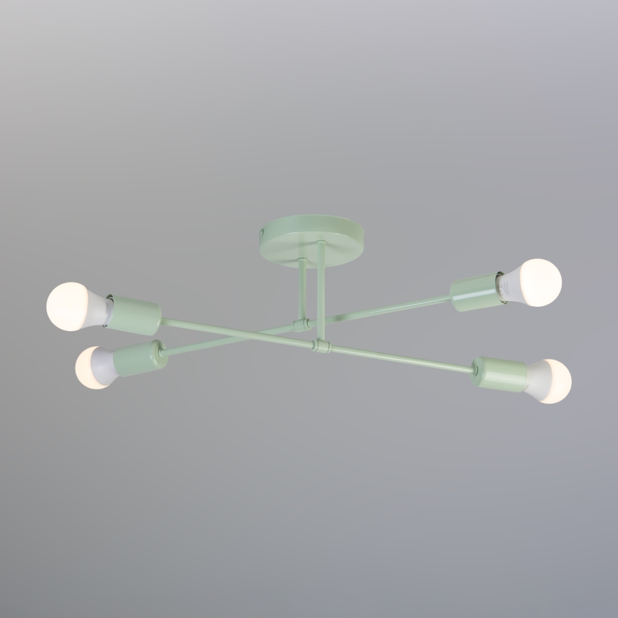 Pintakiinnitteinen kattokruunu CAMBRIDGE 4xE27/15W/230V vihreä
