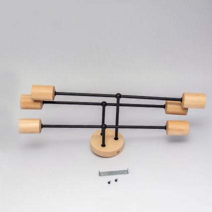 Pintakiinnitteinen kattokruunu CAMBRIDGE 6xE27/15W/230V mänty