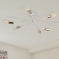 Pintakiinnitteinen kattokruunu CAMBRIDGE 6xE27/15W/230V messinki/valkoinen