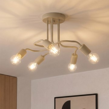 Pintakiinnitteinen kattokruunu CHARLIE 5xE27/15W/230V beige