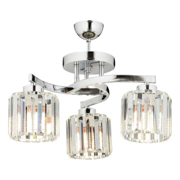 Pintakiinnitteinen kattokruunu CRYSTALLINE 3xE27/40W/230V kiiltävä kromi