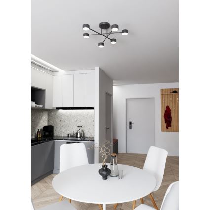 Pintakiinnitteinen kattokruunu HALO 6xGX53/10W/230V musta