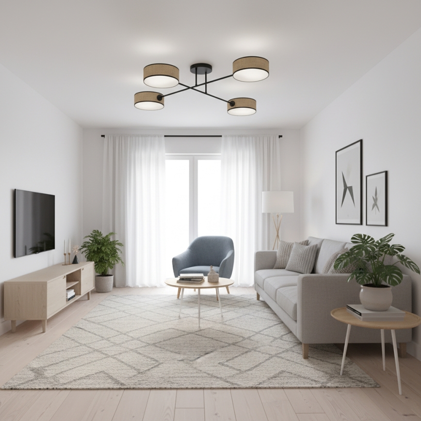 Pintakiinnitteinen kattokruunu MAGA 4xE14/10W/230V beige