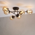 Pintakiinnitteinen kattokruunu MALENA 6xE14/5W/230V ruskea/savunvaalea beige