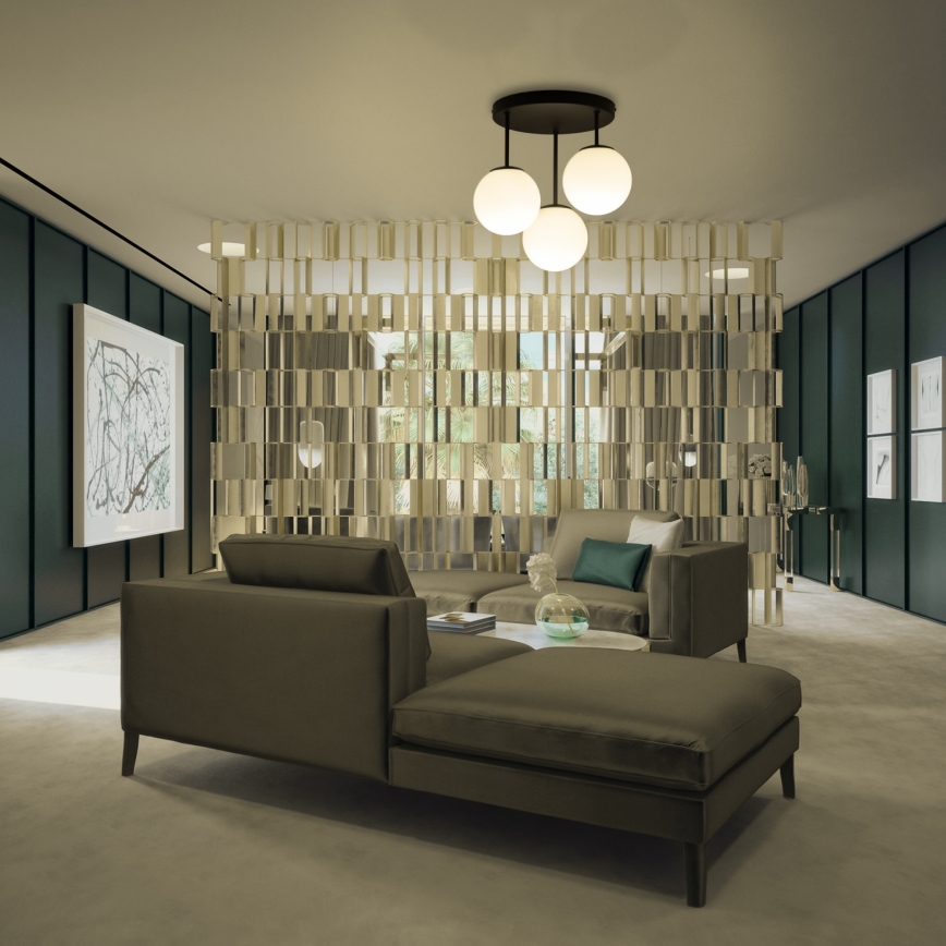 Pintakiinnitteinen kattokruunu MOONLIGHT 3xE27/15W/230V musta