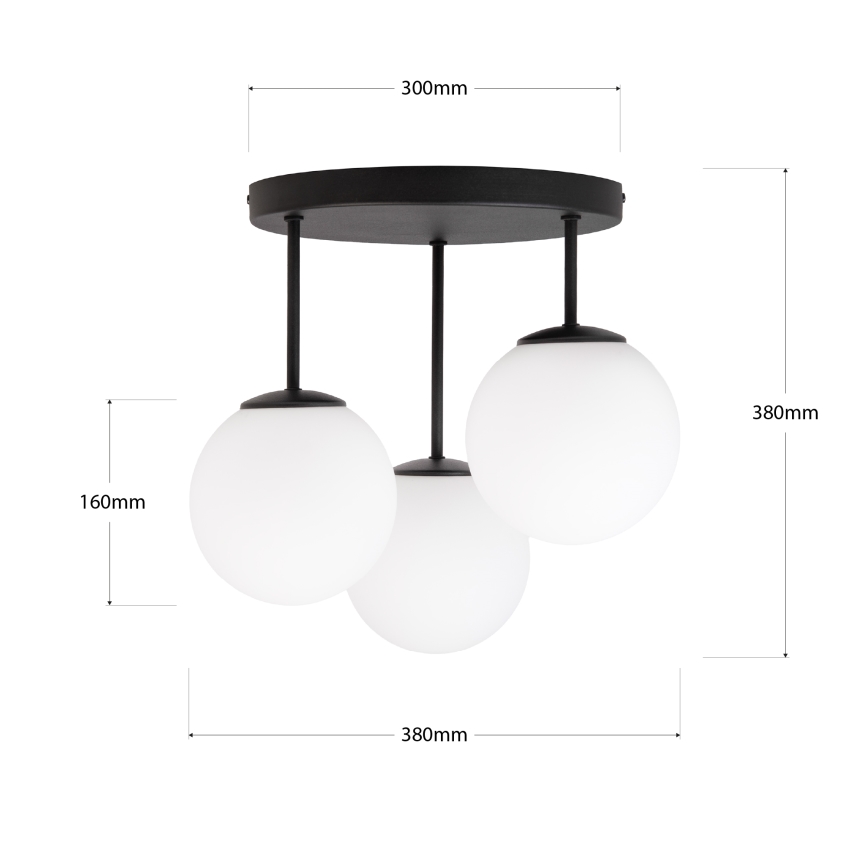 Pintakiinnitteinen kattokruunu MOONLIGHT 3xE27/15W/230V musta