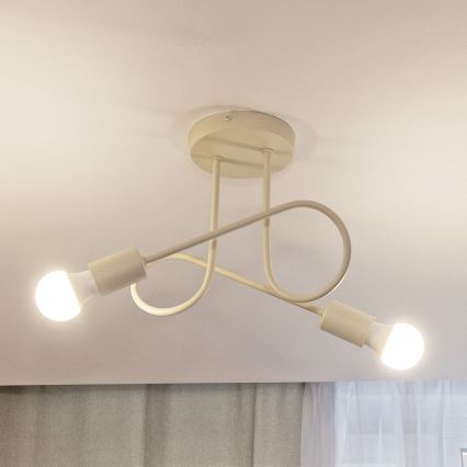 Pintakiinnitteinen kattokruunu OXFORD 2xE27/15W/230V kerma