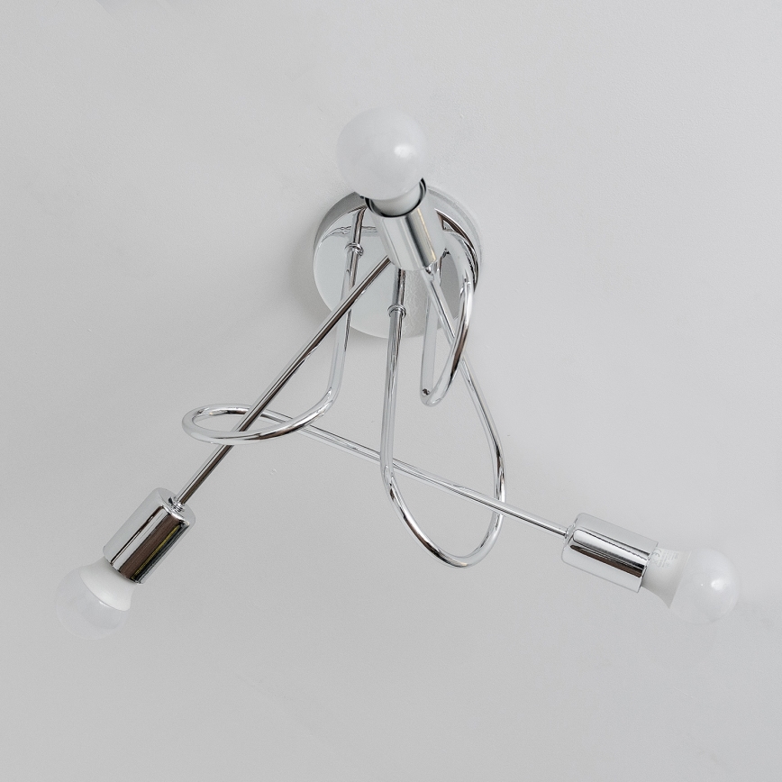 Pintakiinnitteinen kattokruunu OXFORD 3xE27/15W/230V kiiltävä kromi