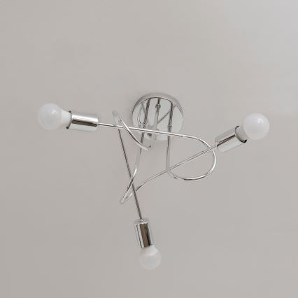 Pintakiinnitteinen kattokruunu OXFORD 3xE27/15W/230V kiiltävä kromi