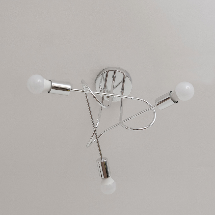 Pintakiinnitteinen kattokruunu OXFORD 3xE27/15W/230V kiiltävä kromi