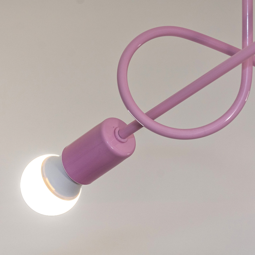 Pintakiinnitteinen kattokruunu OXFORD 3xE27/15W/230V, vaaleanpunainen