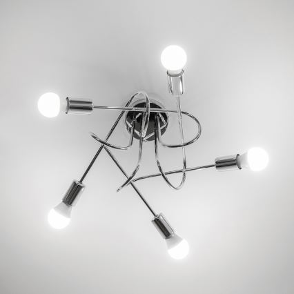 Pintakiinnitteinen kattokruunu OXFORD 5xE27/15W/230V kiiltävä kromi
