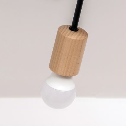 Pintakiinnitteinen kattokruunu OXFORD 5xE27/15W/230V, mänty/musta