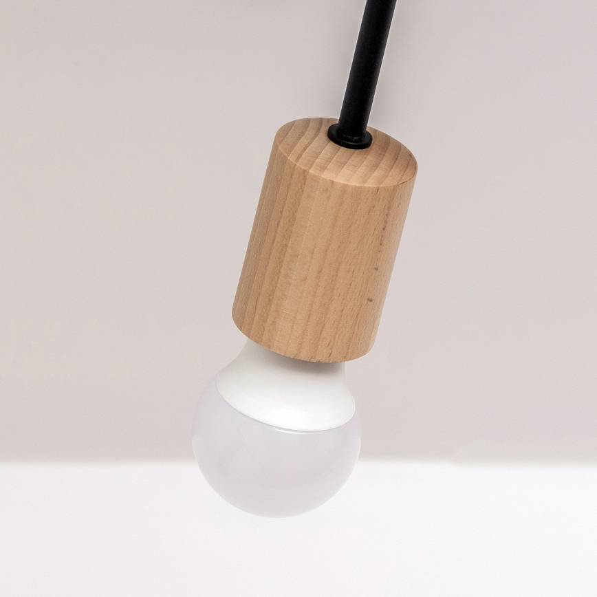 Pintakiinnitteinen kattokruunu OXFORD 5xE27/15W/230V, mänty/musta