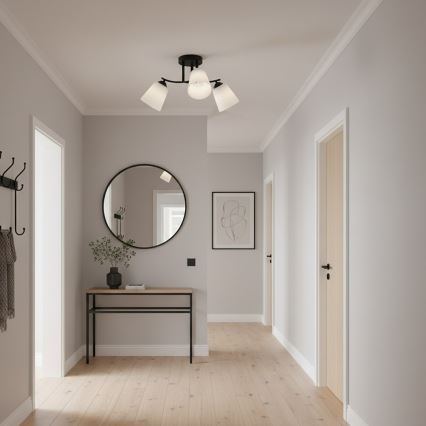 Pintakiinnitteinen kattokruunu PAFOS 3xE27/15W/230V musta