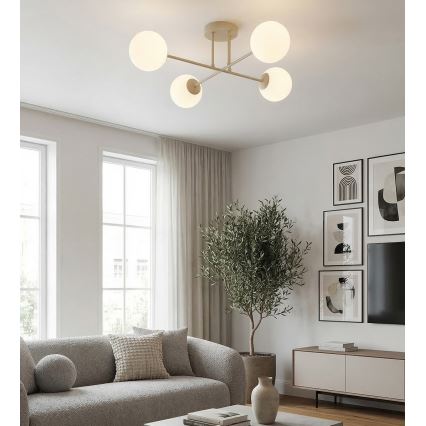 Pintakiinnitteinen kattokruunu ROMA 4xE14/10W/230V beige