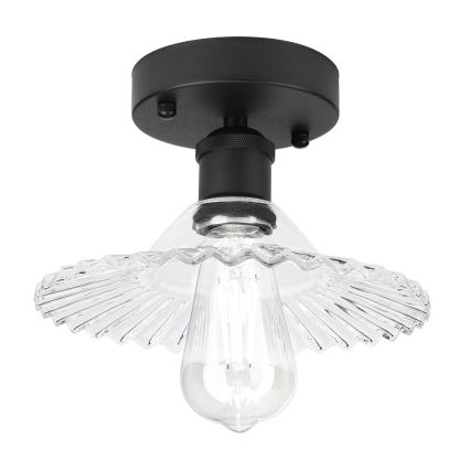 Pintakiinnitteinen kattokruunu TRISH 1xE27/15W/230V musta/kirkas