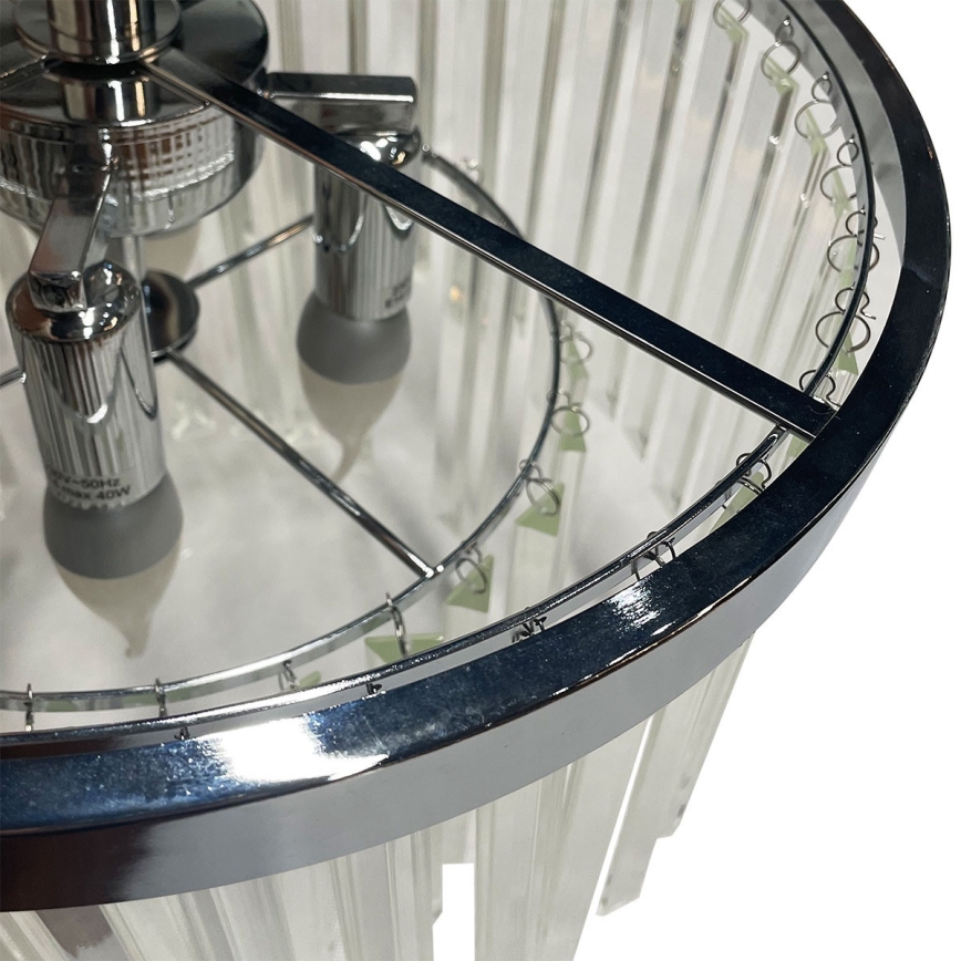 Pintakiinnitteinen kattokruunu VETRO 4xE14/40W/230V kiiltävä kromi