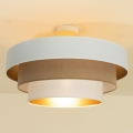 Pintakiinnitteinen kattokruunu WENTA 1xE27/60W/230V, halkaisija 50 cm, beige/juutti