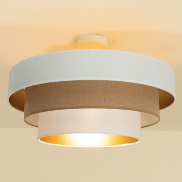 Pintakiinnitteinen kattokruunu WENTA 1xE27/60W/230V, halkaisija 50 cm, beige/juutti