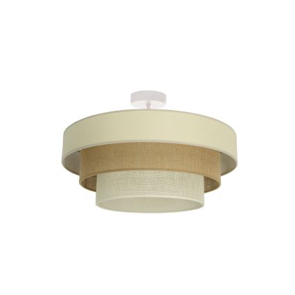 Pintakiinnitteinen kattokruunu WENTA 1xE27/60W/230V, halkaisija 50 cm, beige/juutti