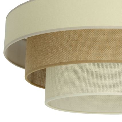 Pintakiinnitteinen kattokruunu WENTA 1xE27/60W/230V, halkaisija 50 cm, beige/juutti
