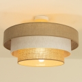 Pintakiinnitteinen kattokruunu WENTA 1xE27/60W/230V halkaisija 50 cm juutti/kerma