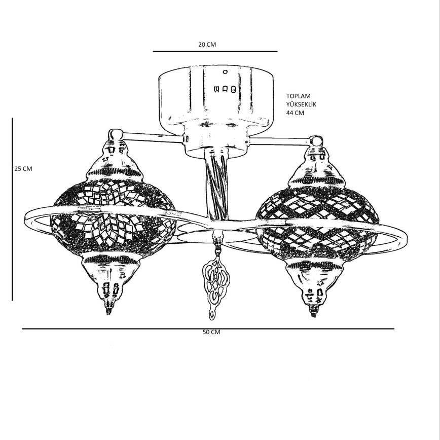 Pintakiinnitteinen kattokruunu YENI 1xE27/40W/230V, pronssi