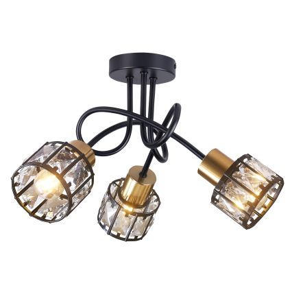 Pintakiinnitteinen kattokruunu ZAHARA 3xE27/10W/230V musta