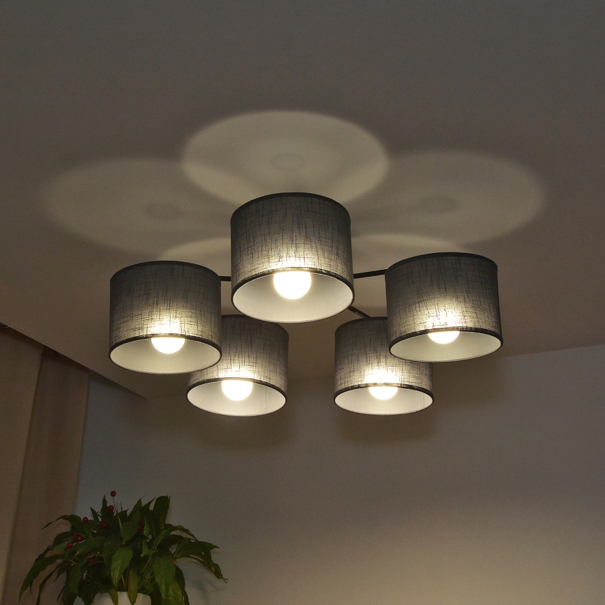 Pintakiinnitteinen kattovalaisin ALBA 5xE27/15W/230V harmaa