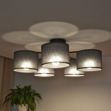 Pintakiinnitteinen kattovalaisin ALBA 5xE27/15W/230V harmaa