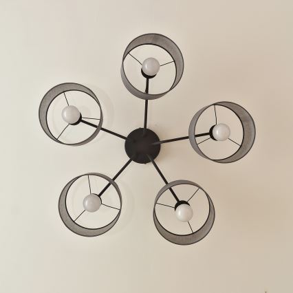 Pintakiinnitteinen kattovalaisin ALBA 5xE27/15W/230V harmaa