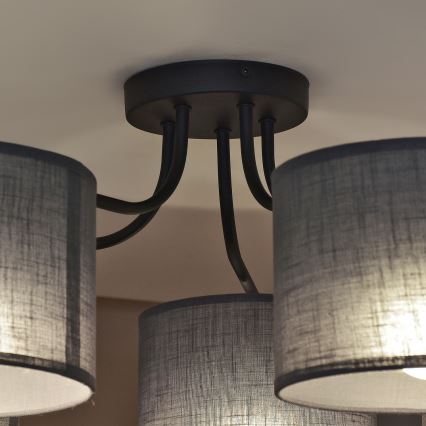 Pintakiinnitteinen kattovalaisin ALBA 5xE27/15W/230V harmaa