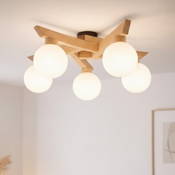 Pintakiinnitteinen kattovalaisin ANTONIO 5xG9/5W/230V tammi/valkoinen