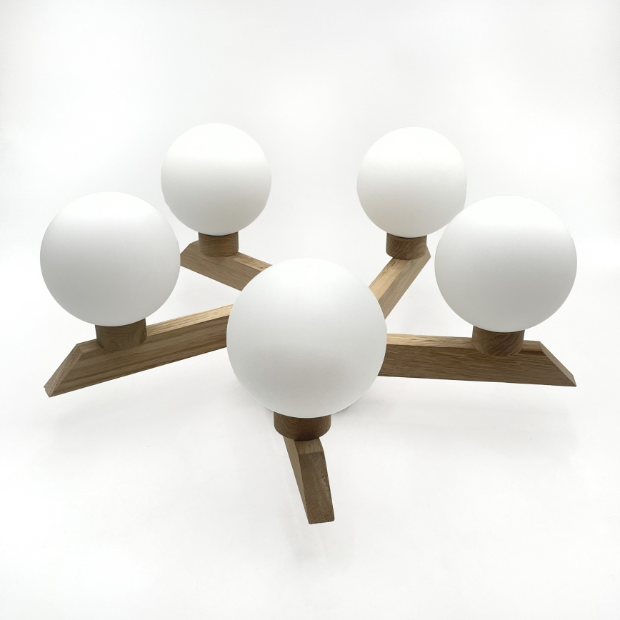 Pintakiinnitteinen kattovalaisin ANTONIO 5xG9/5W/230V tammi/valkoinen